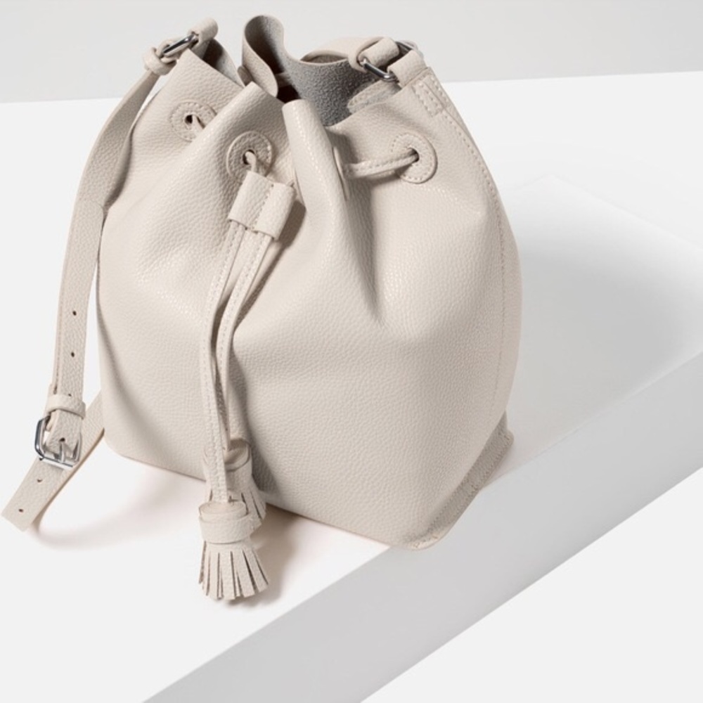 Zara Soft Tassel Bucket Bag